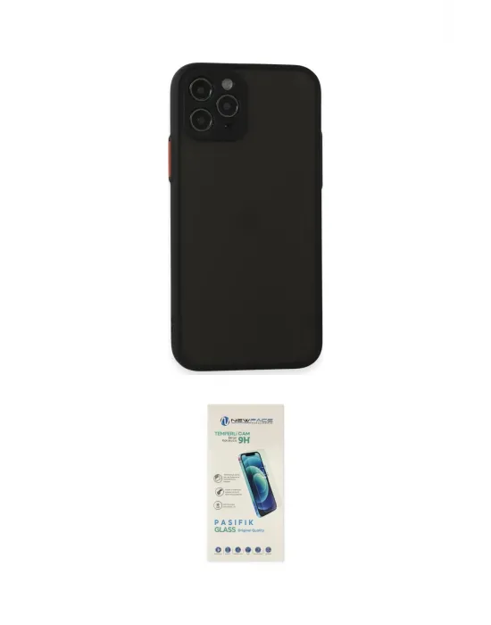 ieg™ iPhone 11 Pro Kılıf Ahenk Çizgi Serisi - Şeffaf Pasifik Cam Ekran Koruyucu