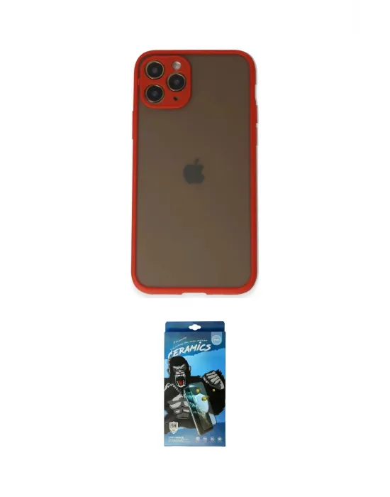 ieg™ iPhone 11 Pro Kılıf Ahenk Çizgi Serisi - Siyah 34D Izgaralı Cam