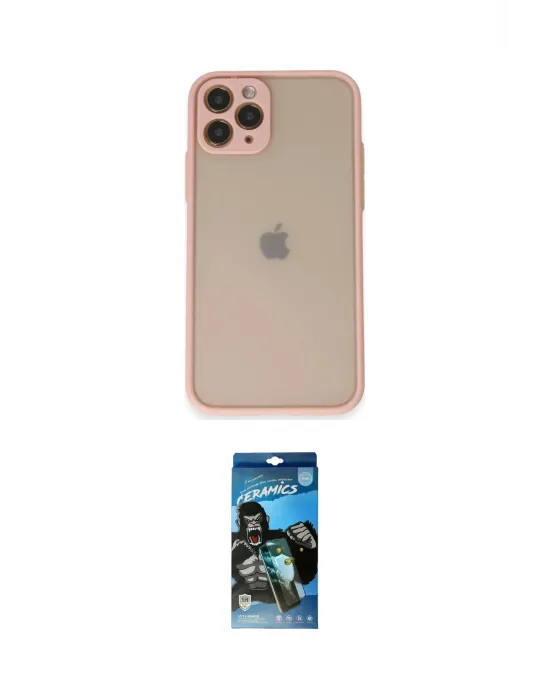 ieg™ iPhone 11 Pro Kılıf Ahenk Çizgi Serisi - Siyah 34D Izgaralı Cam