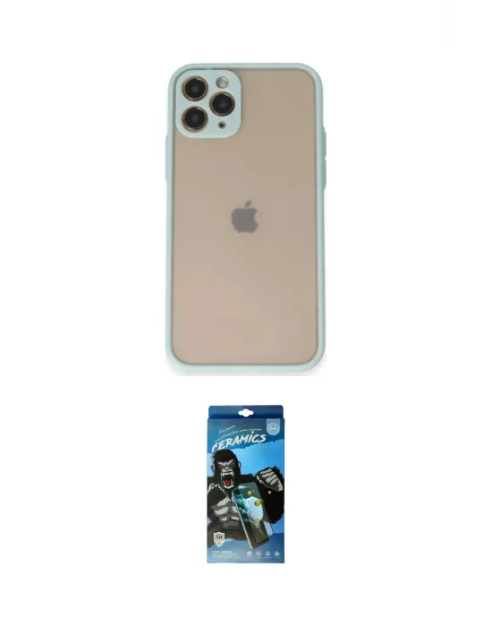 ieg™ iPhone 11 Pro Kılıf Ahenk Çizgi Serisi - Siyah 34D Izgaralı Cam