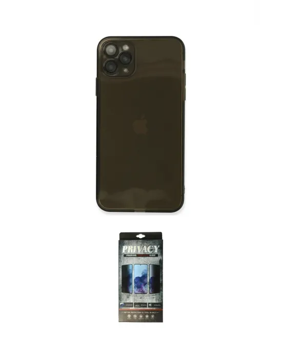 ieg™ iPhone 11 Pro Kılıf Ahenk Doku - Siyah 34D Hayalet Izgaralı Cam