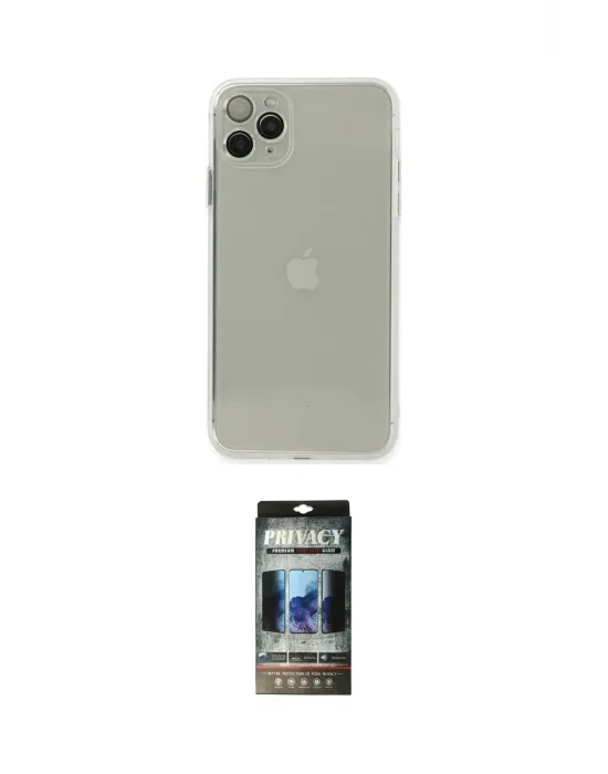 ieg™ iPhone 11 Pro Kılıf Ahenk Doku - Siyah 34D Hayalet Izgaralı Cam