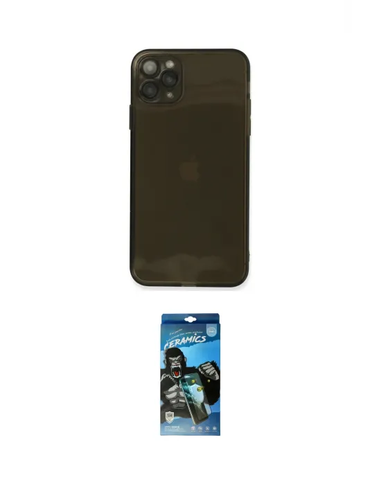 ieg™ iPhone 11 Pro Kılıf Ahenk Doku - Siyah 34D Izgaralı Cam