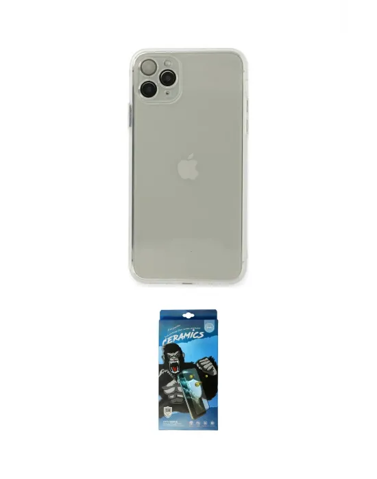 ieg™ iPhone 11 Pro Kılıf Ahenk Doku - Siyah 34D Izgaralı Cam