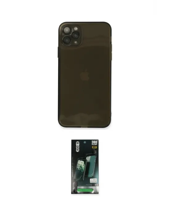 ieg™ iPhone 11 Pro Kılıf Ahenk Doku - Siyah 360 Mat Full Body Arka Koruyucu