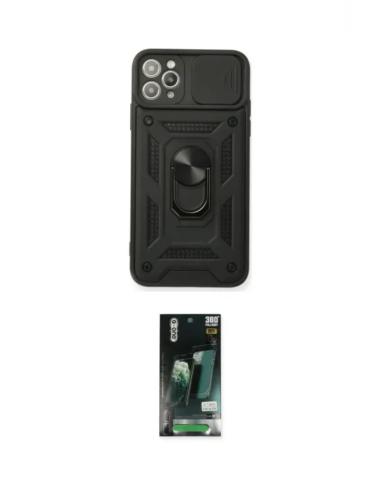 ieg™ iPhone 11 Pro Kılıf Ahenk Klasik - Siyah 360 Mat Full Body Arka Koruyucu