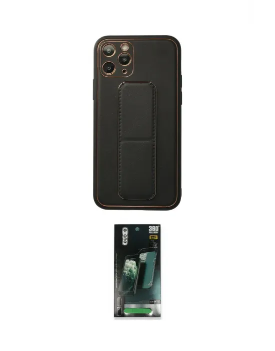 ieg™ iPhone 11 Pro Kılıf Akış Doku - Şeffaf 360 Full Body Arka Koruyucu
