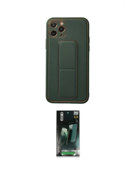 ieg™ iPhone 11 Pro Kılıf Akış Doku - Şeffaf 360 Full Body Arka Koruyucu