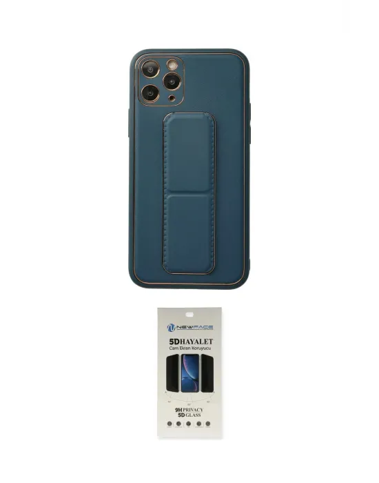 ieg™ iPhone 11 Pro Kılıf Akış Doku - Siyah 5D Hayalet Cam Ekran Koruyucu