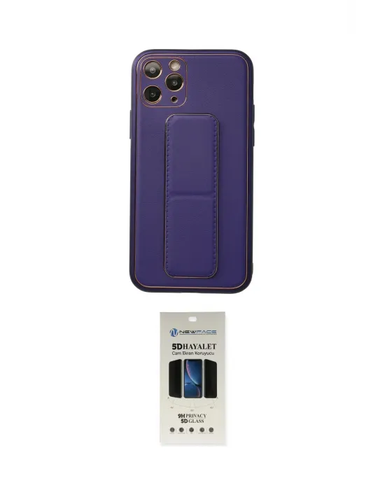 ieg™ iPhone 11 Pro Kılıf Akış Doku - Siyah 5D Hayalet Cam Ekran Koruyucu
