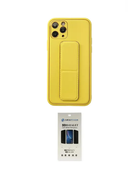 ieg™ iPhone 11 Pro Kılıf Akış Doku - Siyah 5D Hayalet Cam Ekran Koruyucu