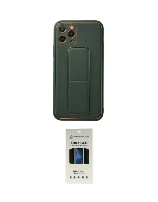 ieg™ iPhone 11 Pro Kılıf Akış Doku - Siyah 5D Hayalet Cam Ekran Koruyucu