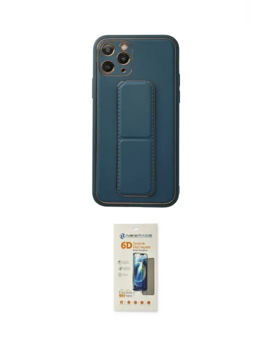 ieg™ iPhone 11 Pro Kılıf Akış Doku - Siyah 6D Mat Seramik Hayalet Nano Ekran Koruyucu