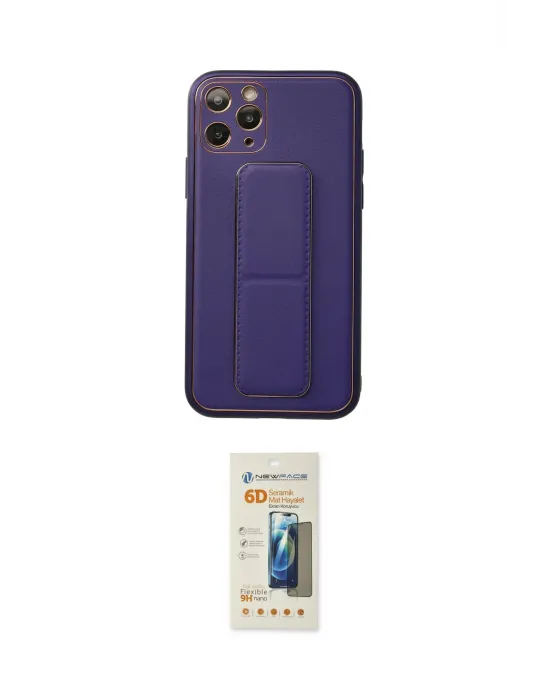 ieg™ iPhone 11 Pro Kılıf Akış Doku - Siyah 6D Mat Seramik Hayalet Nano Ekran Koruyucu