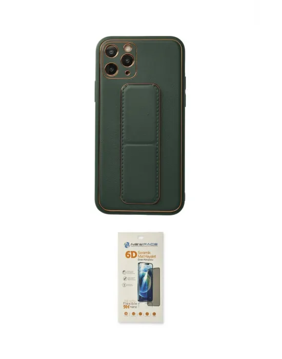 ieg™ iPhone 11 Pro Kılıf Akış Doku - Siyah 6D Mat Seramik Hayalet Nano Ekran Koruyucu