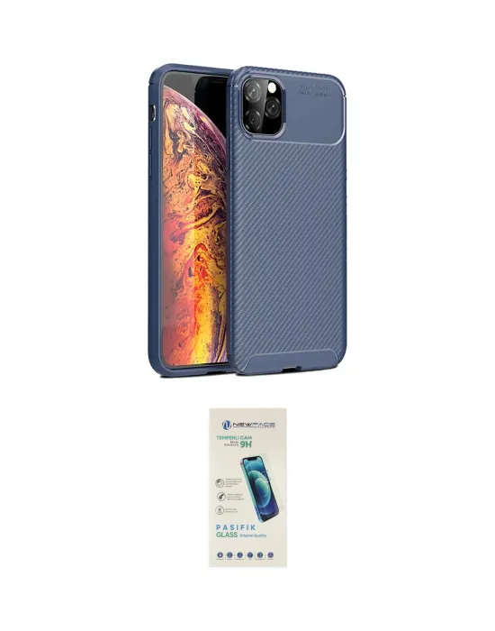 ieg™ iPhone 11 Pro Kılıf Eksen Form Prime - Şeffaf Pasifik Cam Ekran Koruyucu