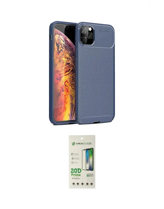 ieg™ iPhone 11 Pro Kılıf Eksen Form Prime - Siyah 20D Premium Cam Ekran Koruyucu