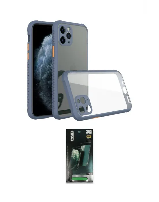 ieg™ iPhone 11 Pro Kılıf Nova Asil Özel Seri - Şeffaf 360 Full Body Arka Koruyucu
