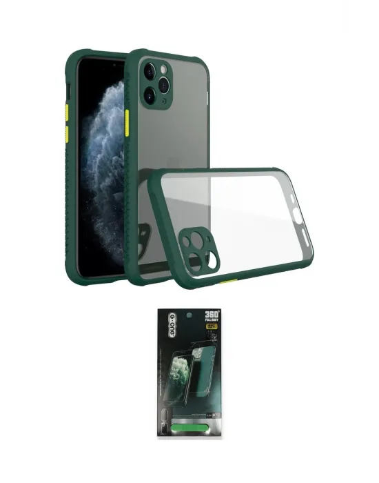 ieg™ iPhone 11 Pro Kılıf Nova Asil Özel Seri - Şeffaf 360 Full Body Arka Koruyucu