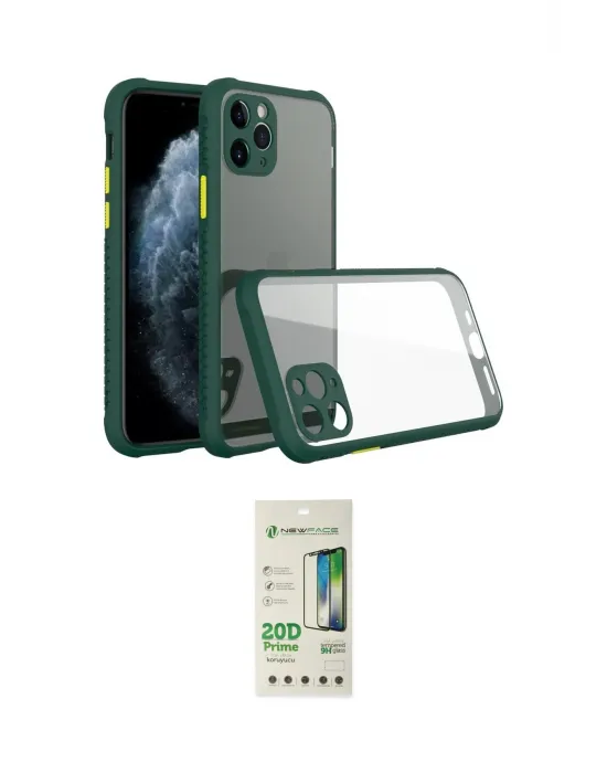 ieg™ iPhone 11 Pro Kılıf Nova Asil Özel Seri - Siyah 20D Premium Cam Ekran Koruyucu