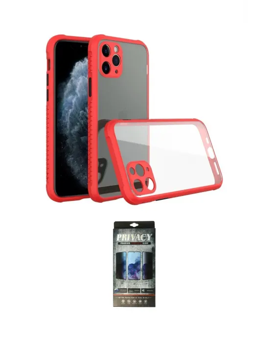 ieg™ iPhone 11 Pro Kılıf Nova Asil Özel Seri - Siyah 34D Hayalet Izgaralı Cam