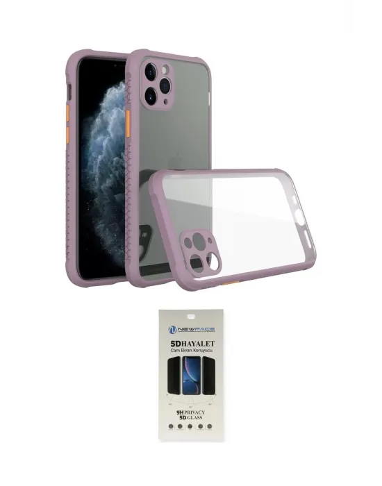 ieg™ iPhone 11 Pro Kılıf Nova Asil Özel Seri - Siyah 5D Hayalet Cam Ekran Koruyucu