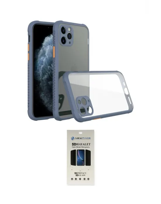 ieg™ iPhone 11 Pro Kılıf Nova Asil Özel Seri - Siyah 5D Hayalet Cam Ekran Koruyucu