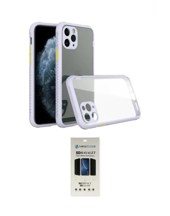 ieg™ iPhone 11 Pro Kılıf Nova Asil Özel Seri - Siyah 5D Hayalet Cam Ekran Koruyucu