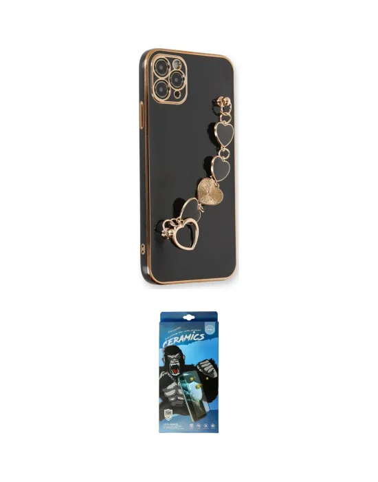ieg™ iPhone 11 Pro Kılıf Nova Işık Prime - Siyah 34D Izgaralı Cam