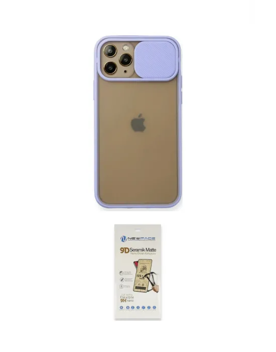 ieg™ iPhone 11 Pro Kılıf Vadi Çizgi - Siyah Mat Seramik Nano Ekran Koruyucu