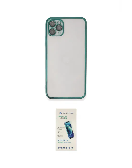 ieg™ iPhone 11 Pro Kılıf Vadi Minimal - Şeffaf Pasifik Cam Ekran Koruyucu