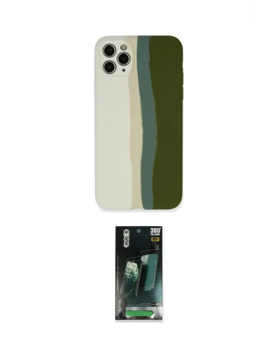 ieg™ iPhone 11 Pro Kılıf Yadigar Çizgi - Şeffaf 360 Full Body Arka Koruyucu