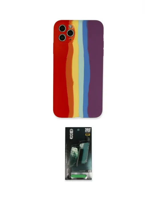 ieg™ iPhone 11 Pro Kılıf Yadigar Çizgi - Şeffaf 360 Full Body Arka Koruyucu