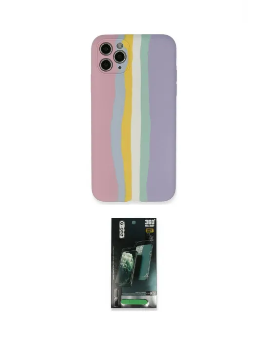 ieg™ iPhone 11 Pro Kılıf Yadigar Çizgi - Şeffaf 360 Full Body Arka Koruyucu