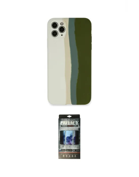 ieg™ iPhone 11 Pro Kılıf Yadigar Çizgi - Siyah 34D Hayalet Izgaralı Cam