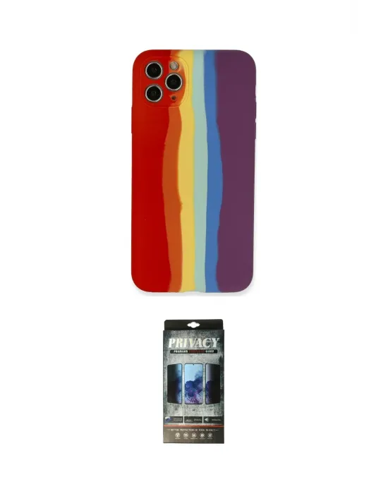ieg™ iPhone 11 Pro Kılıf Yadigar Çizgi - Siyah 34D Hayalet Izgaralı Cam