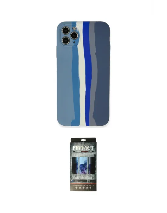 ieg™ iPhone 11 Pro Kılıf Yadigar Çizgi - Siyah 34D Hayalet Izgaralı Cam