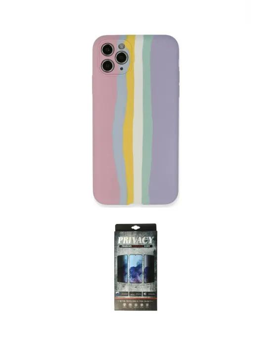 ieg™ iPhone 11 Pro Kılıf Yadigar Çizgi - Siyah 34D Hayalet Izgaralı Cam