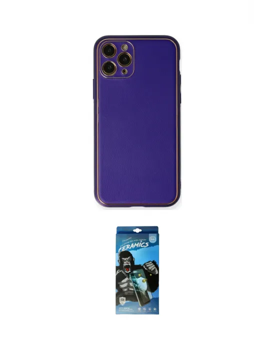 ieg™ iPhone 11 Pro Kılıf Yadigar Klasik - Siyah 34D Izgaralı Cam