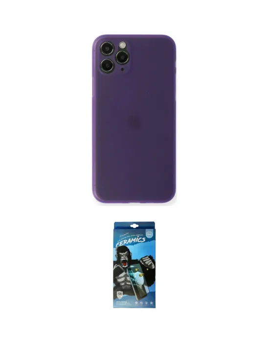 ieg™ iPhone 11 Pro Kılıf Yadigar Yansıma Serisi - Siyah 34D Izgaralı Cam