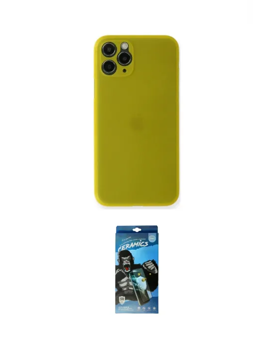 ieg™ iPhone 11 Pro Kılıf Yadigar Yansıma Serisi - Siyah 34D Izgaralı Cam
