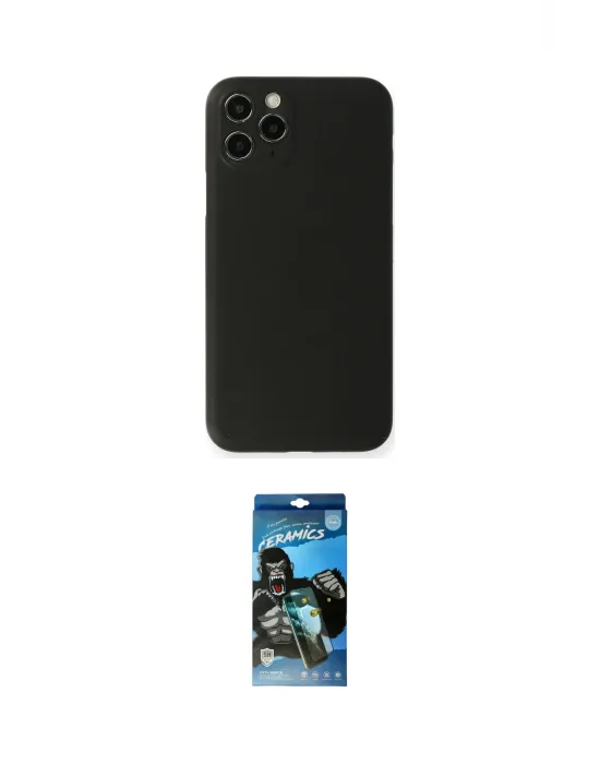 ieg™ iPhone 11 Pro Kılıf Yadigar Yansıma Serisi - Siyah 34D Izgaralı Cam