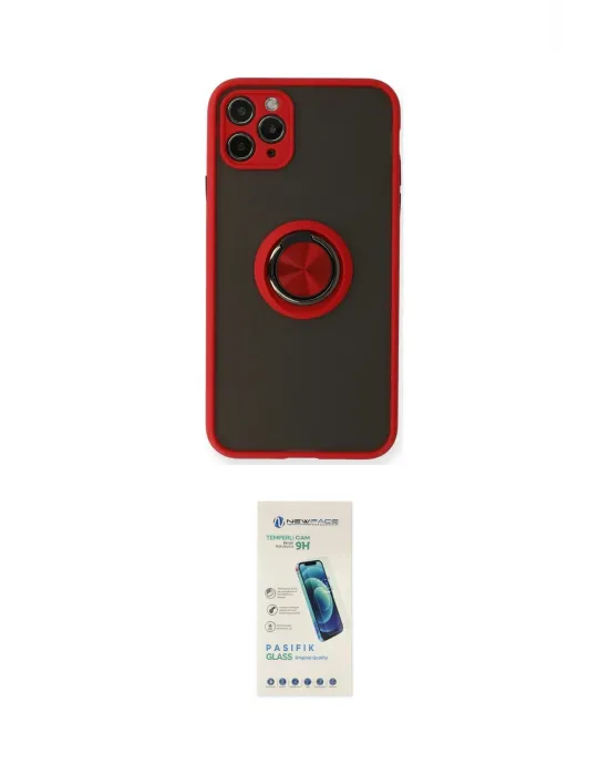 ieg™ iPhone 11 Pro Kılıf Yörünge Çizgi - Şeffaf Pasifik Cam Ekran Koruyucu