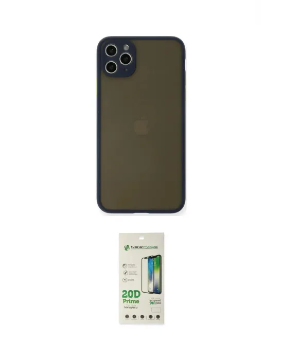 ieg™ iPhone 11 Pro Max Kılıf Ahenk Çizgi Serisi - Siyah 20D Premium Cam Ekran Koruyucu