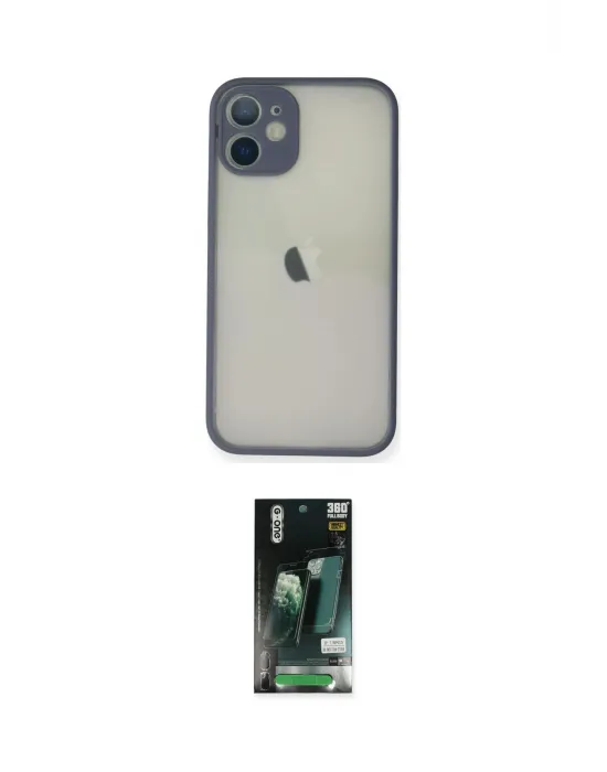 ieg™ iPhone 11 Pro Max Kılıf Ahenk Çizgi Serisi - Siyah 360 Mat Full Body Arka Koruyucu