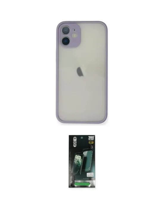 ieg™ iPhone 11 Pro Max Kılıf Ahenk Çizgi Serisi - Siyah 360 Mat Full Body Arka Koruyucu