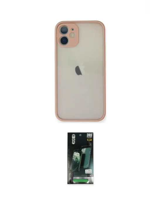 ieg™ iPhone 11 Pro Max Kılıf Ahenk Çizgi Serisi - Siyah 360 Mat Full Body Arka Koruyucu