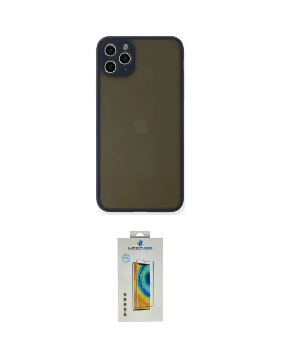 ieg™ iPhone 11 Pro Max Kılıf Ahenk Çizgi Serisi - Siyah Polymer Nano Ekran Koruyucu