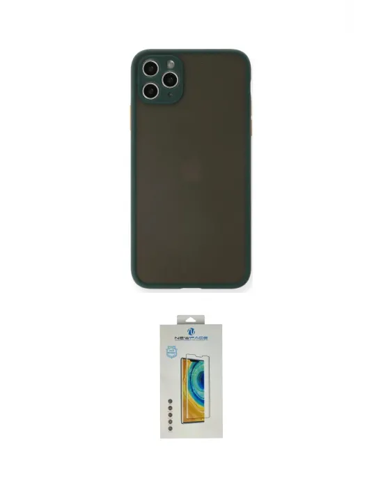 ieg™ iPhone 11 Pro Max Kılıf Ahenk Çizgi Serisi - Siyah Polymer Nano Ekran Koruyucu