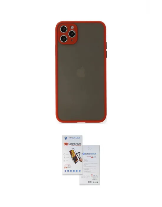 ieg™ iPhone 11 Pro Max Kılıf Ahenk Çizgi Serisi - Siyah Seramik Nano Ekran Koruyucu